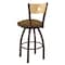 Holland Bar Stool Co 25" Swivel Counter Stool, Bronze Finish, Nat Back, Canter Saddle Seat 83025BZNatMplB012 - alternate 3